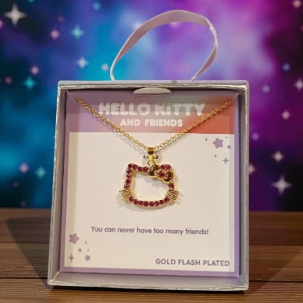 Hello Kitty gold and pink necklace